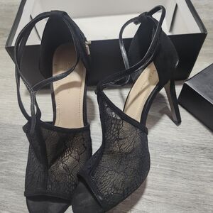 BCBG Black Mesh Women's Heels